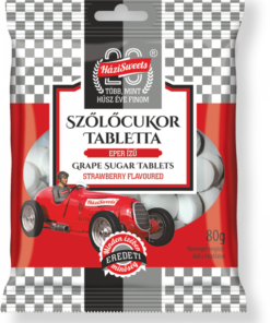 Házisweets Dextrose tablets with strawberry flavour (Epres szőlőcukor) 80g
