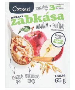 Porridge with Apple + Cinnamon, no sugar added (Almás fahéjas zabkása, hozzáadott cukor nélküli) 55 g Cornexi