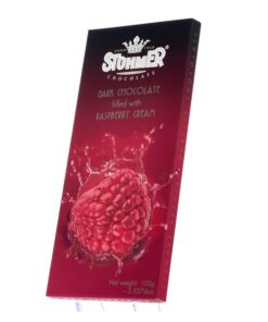Stühmer, Raspberry Cream Dark Chocolate (Málnás krémmel töltött étcsokoládé) 100 g