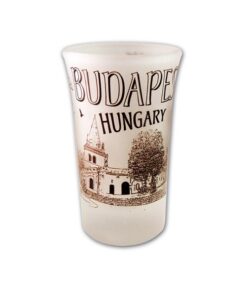 Shot glass - St Stephen's Basilica & Matthias Church fekete felirat (Uvegpohar - Halászbástya) 5cl - X