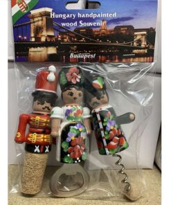 Bottle opener, cork and wine opener  3 pcs package (wooden, hand-painted) /sörnyitó, parafadugó és dugóhúzó 3 db-os csomag/