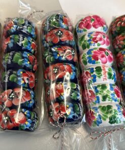 Napkin holder rings 6 pcs/package (wooden, hand-painted) /Szalvétatartó, 6 db gyűrű / csomag/ random colors