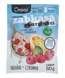 Instant Porridge with Protein - Raspberry and lemon (Málna-citrom ízű instant zabkása proteinnel) 50 g Cornexi
