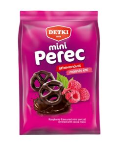 Detki Mini pretzels dark chocolate & raspberry (Málnás-csokis kisperec) 160g