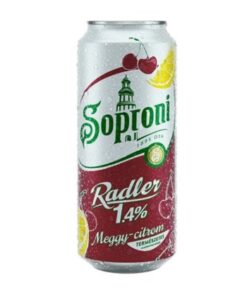 Soproni Sour cherry-lemon flavoured non-alcoholic radler (Meggy-citrom ízű alkoholmentes sör) 0.5l