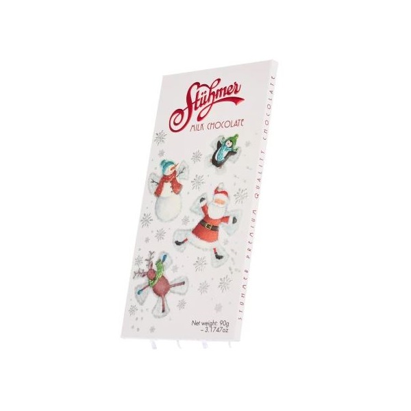 Stuhmer Christmas Milk chocolate (Karácsonyi tejcsoki tábla - fehér) 90g