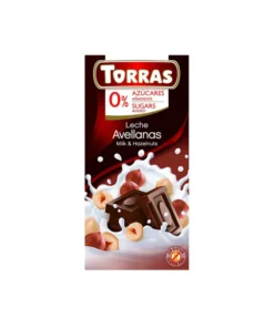 Torras Milk chocolate with hazelnut no sugar added ( Torras Mogyorós Tejcsokoládé 0% hozzáadott cukor ) 75g