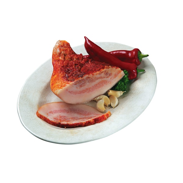 Csecsi smoked and cooked bacon with paprika (Füstölt-főtt paprikás Csécsi szalonna) Palatin ~300g exp. 13.08.2026.
