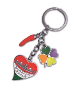 Keyring metal - clover-paprika-heart (Fém kulcstartó lóhere-paprika-szív)