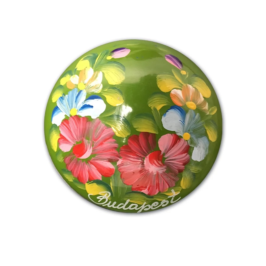 Fridge magnet wooden – Painted flowers (Hűtőmágnes – Festett virágok)