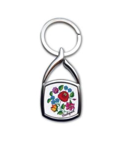 Keyring metal - Kalocsa style (Fém kulcstartó fekete díszdobozban)