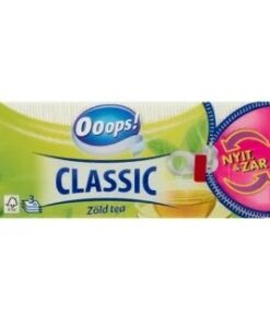 Ooops! handkerchief green tea scent 3 ply (papír zsebkendő classic zöld tea illat 3 rétegű) 90pcs
