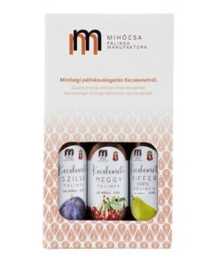 Kecsekemeti palinka selection in giftbox (plum – sour cherry – pear) 40% – 3 x 0.04l – Mihocsa